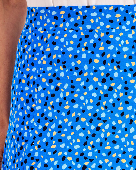 Printed Jersey Pull-On Midi Skirt