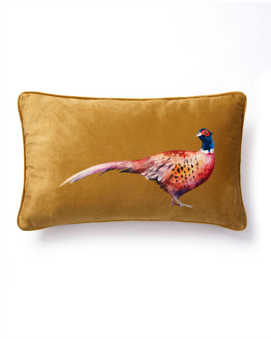 Pheasant Velvet Cushion