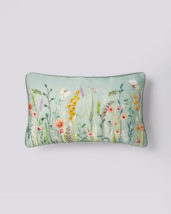 Country Meadow Embroidered Cushion