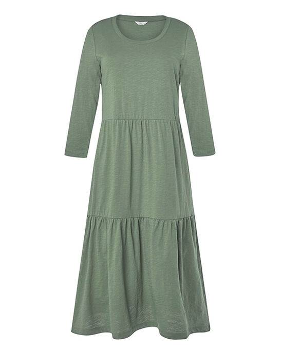 On-Trend Jersey Tiered Maxi Dress - Pale Green