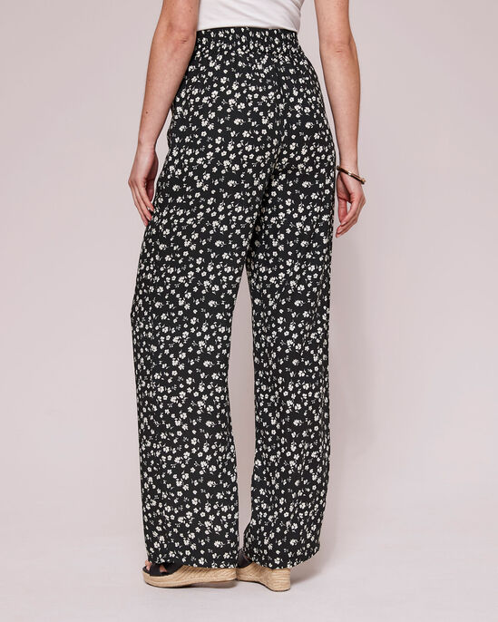 Pull-On Print Wide-Leg Trousers