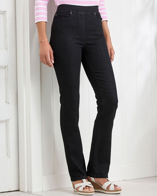 Premium Pull-On Straight-Leg Jeans