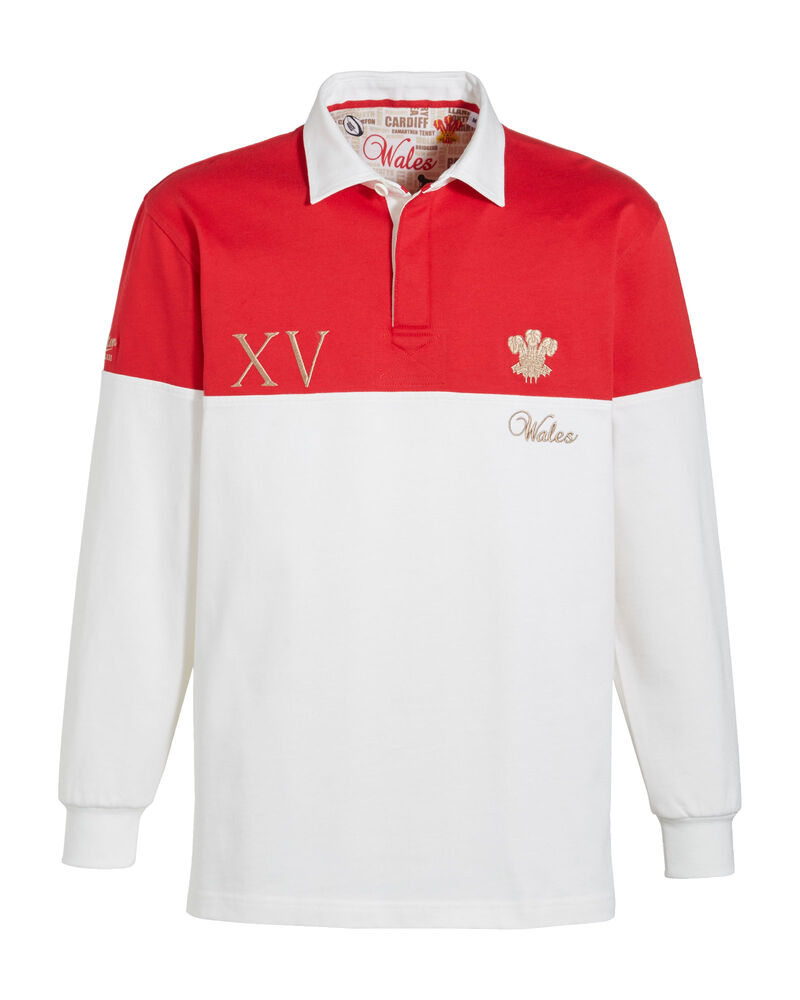 Long Sleeve Classic Rugby Shirt Wales at Cotton Traders