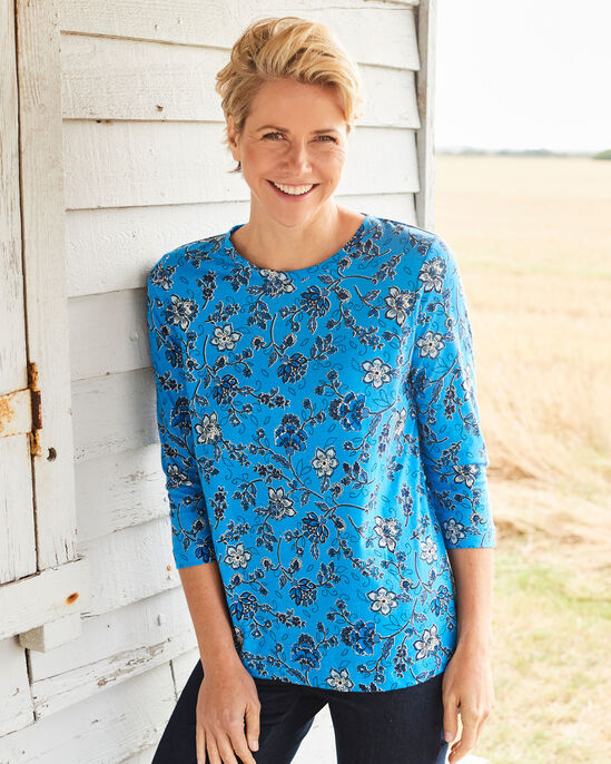 ¾ Sleeve Printed T-shirt