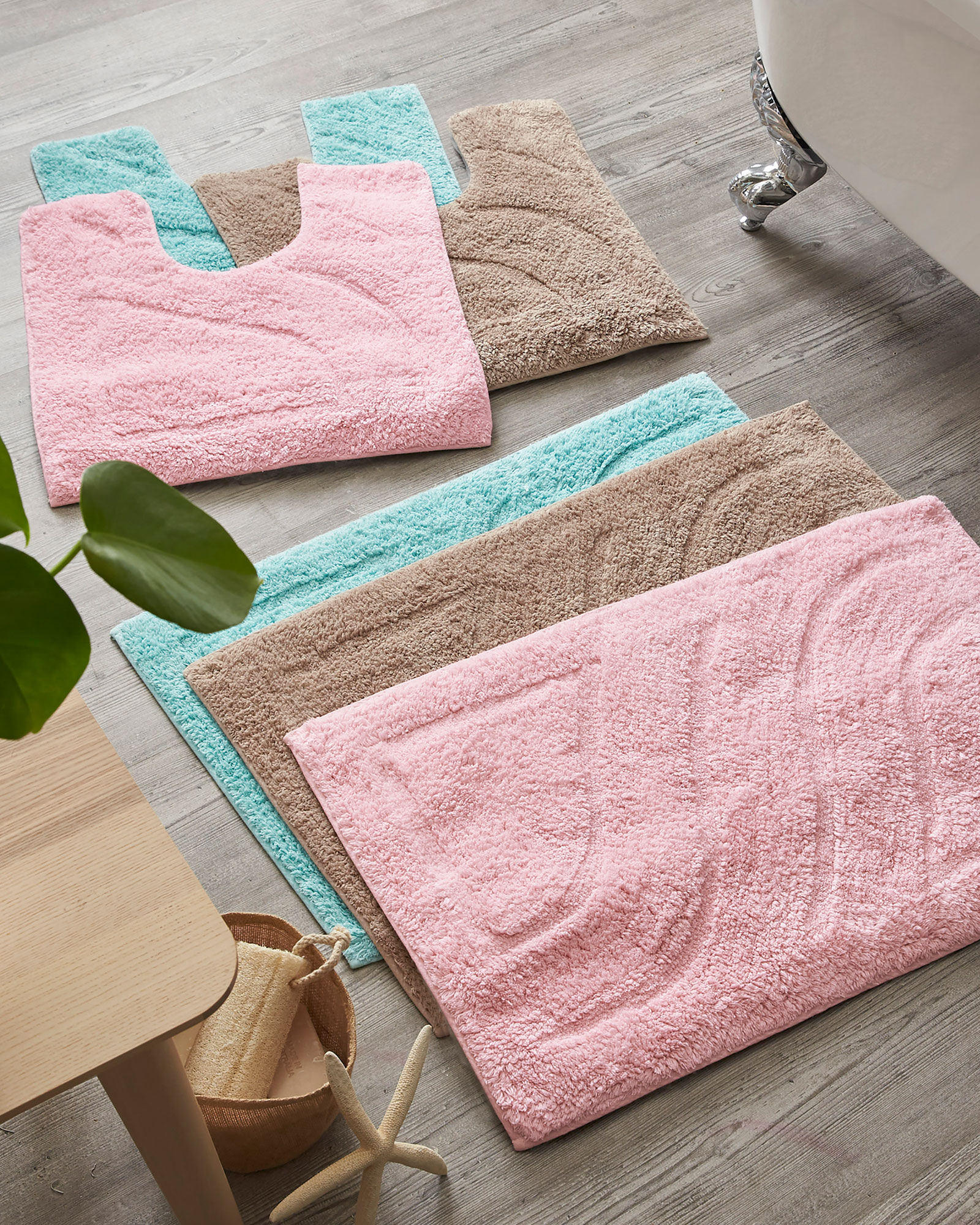 Bath Mat and Pedestal Set Blue at Cotton Traders