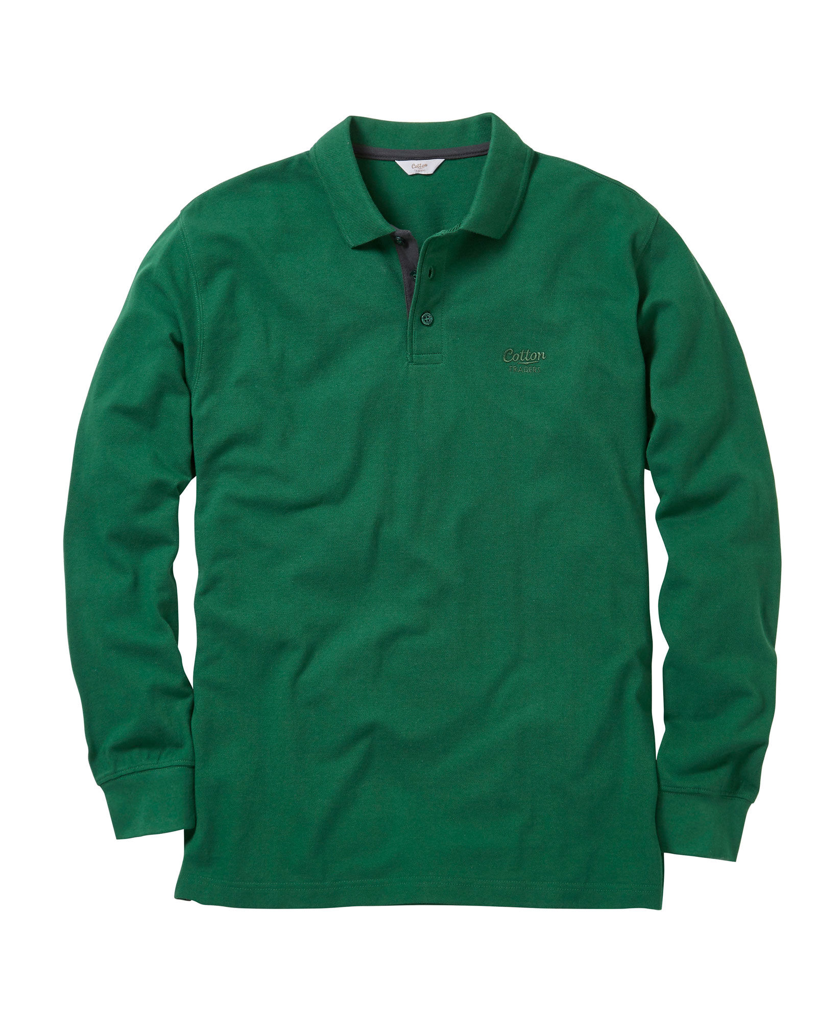 Long Sleeve Polo Shirt at Cotton Traders