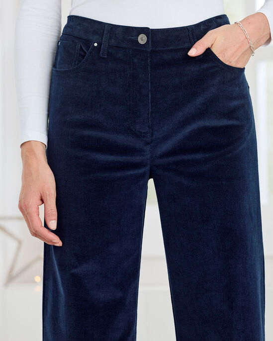 Wide-Leg Stretch Cord Trousers