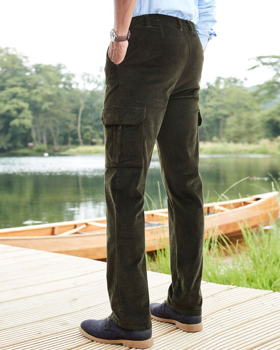 Stretch Cord Cargo Trousers