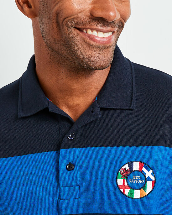 Six Nations Short Sleeve Stripe Polo Shirt