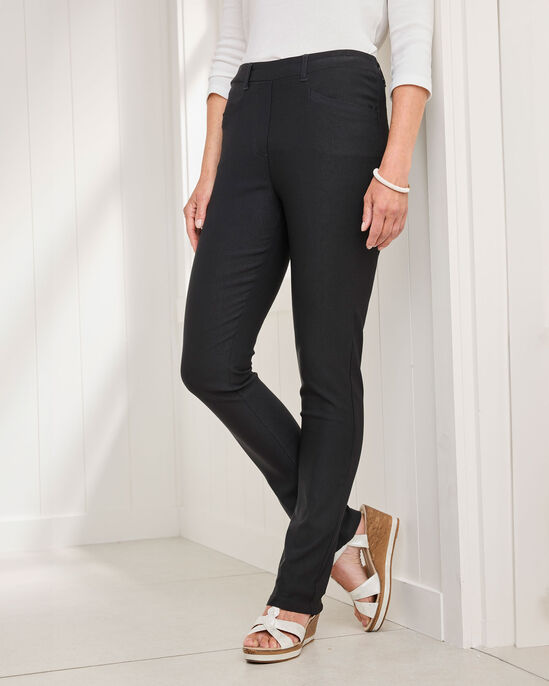 Super-Stretchy Pull-On Slim-Leg Trousers