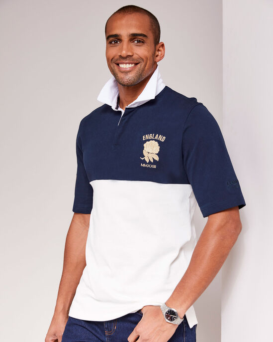 England Classic Short Sleeve Panelled Rugby Shirt
