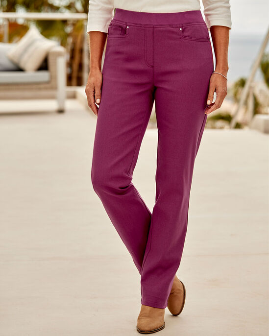 Premium Pull-On Straight-Leg Twill Trousers