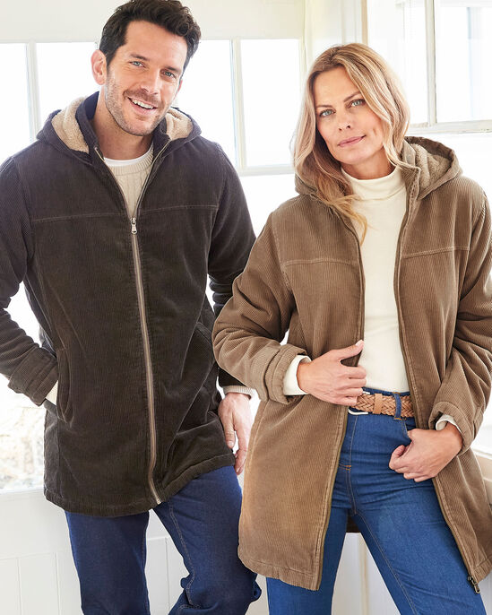 Cord Fleece Lined Coat