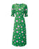 Puff Sleeve Print Maxi Dress
