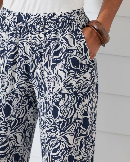 Printed Pull-On Wide Leg Trousers