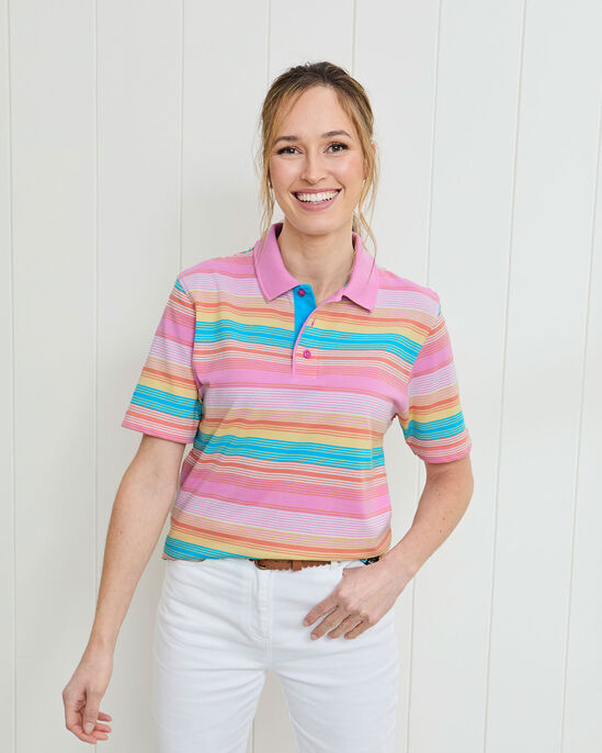 Short Sleeve Stripe Polo