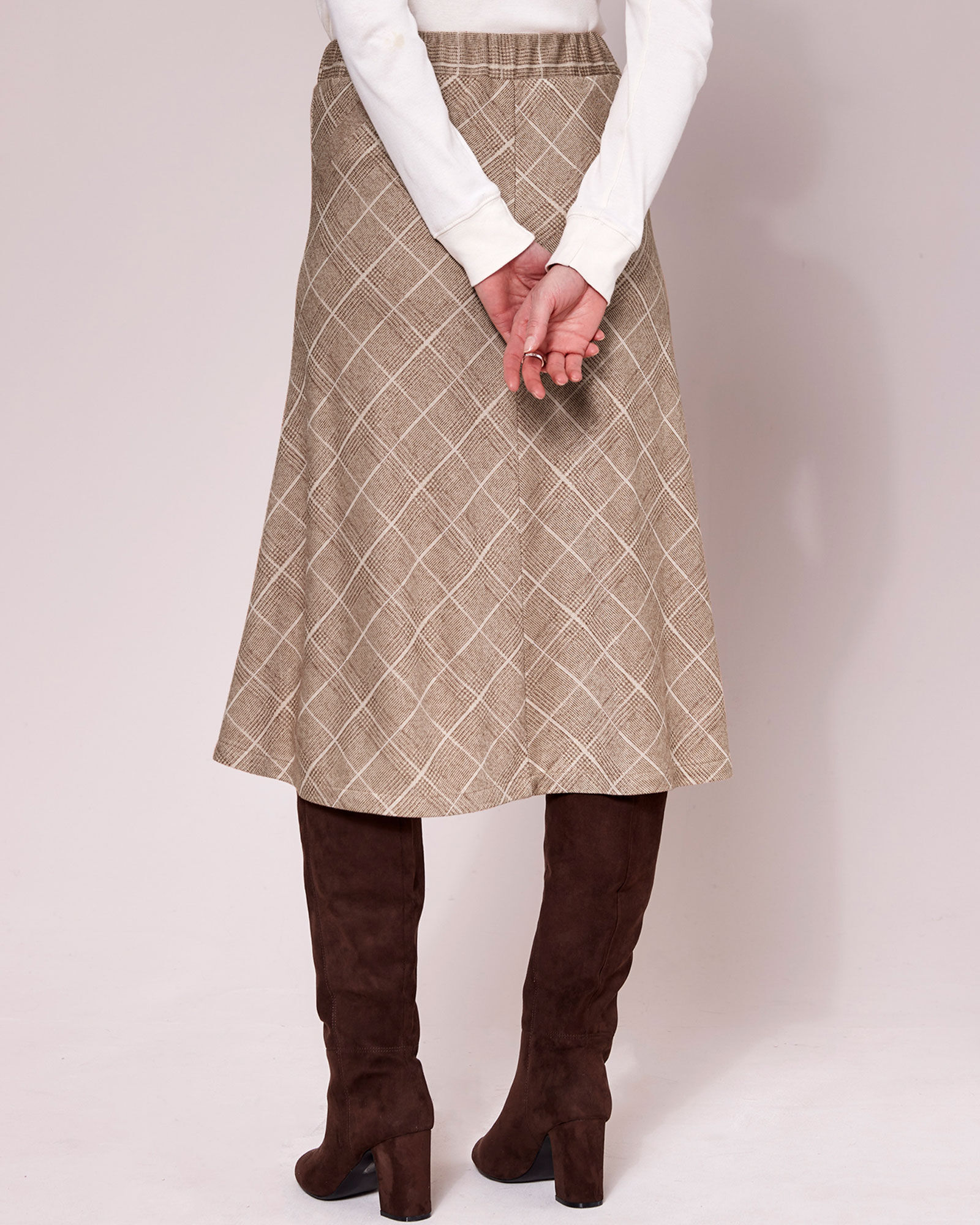 Jersey check skirt top