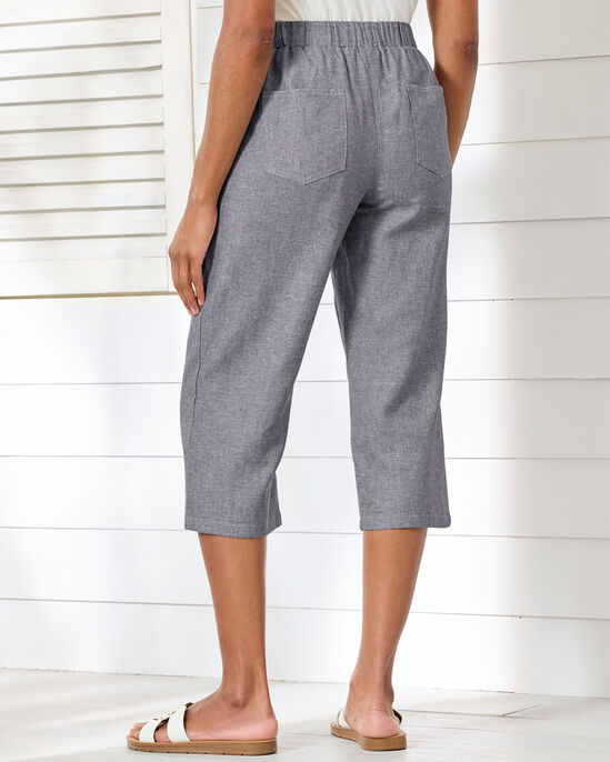 Linen-Blend Relaxed Fit Crop Trousers