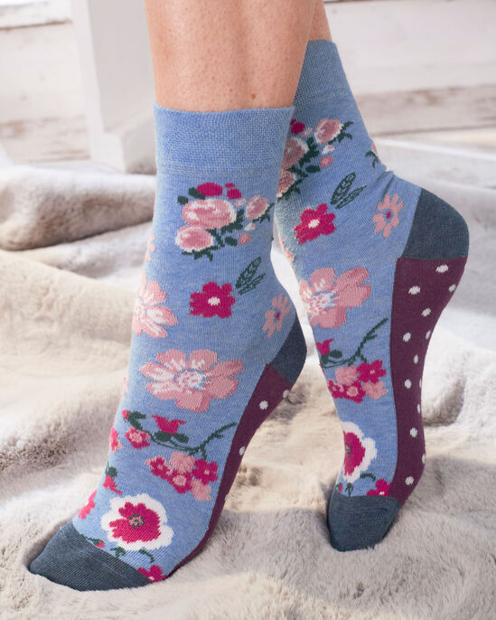 4 Pack Comfort Top Floral Socks