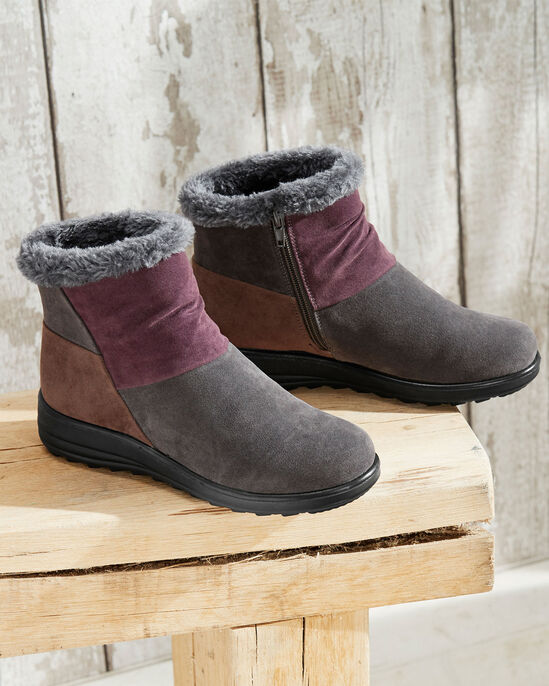 Cosy Lined Patchwork Flexisole Boots