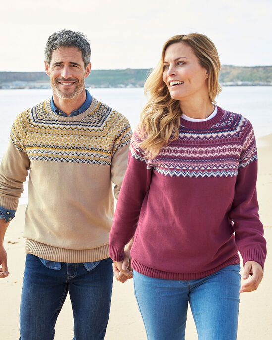 Cotton Fair Isle Crew Neck Jumper