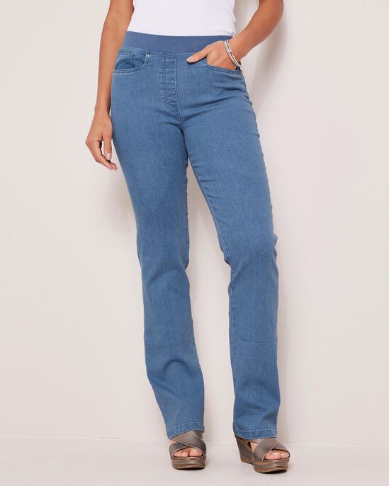Premium Pull-on Rib Waist Jeans (Denim)