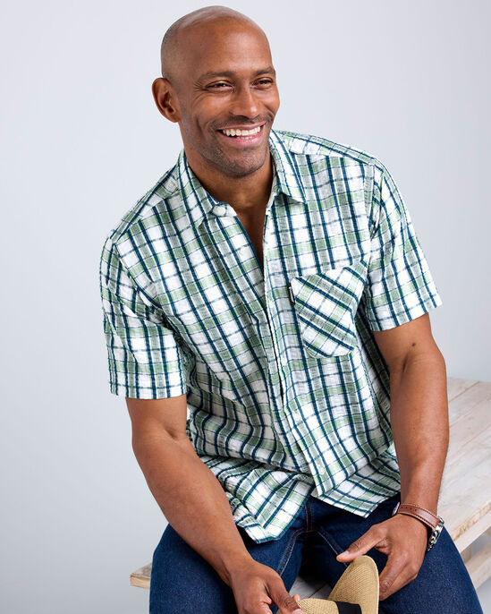 Guinness™ Short Sleeve Seersucker Check Shirt