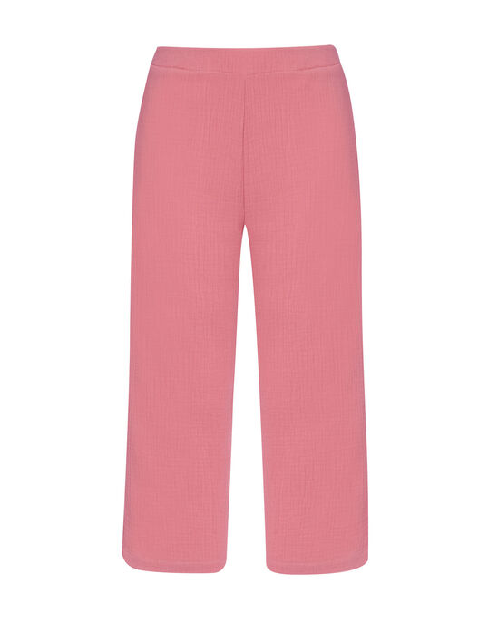 Pretty-In-Pink Cotton Lounge Crop Trousers 