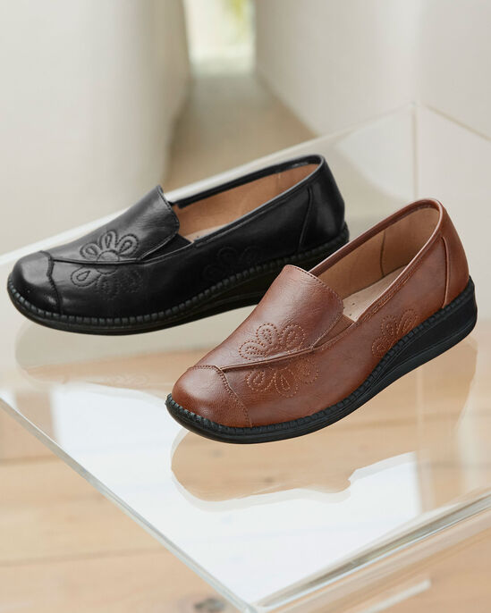 Flexisole Slip-on Embroidered Shoes