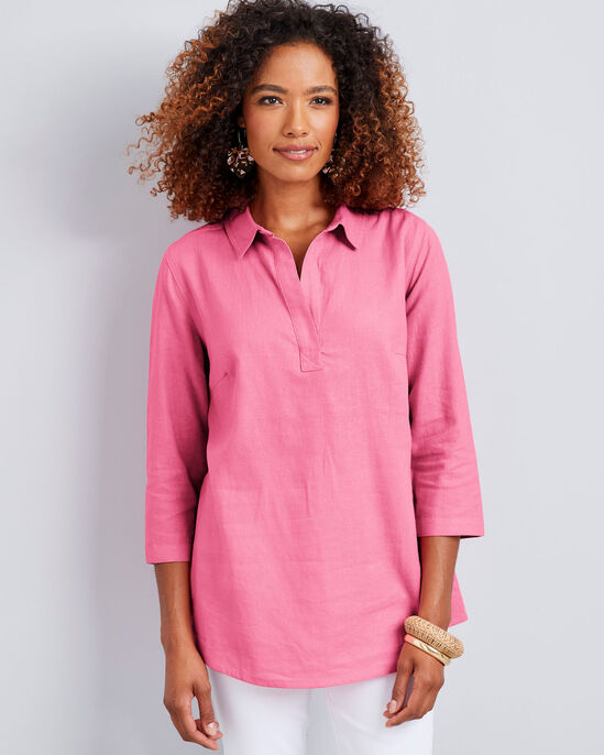 Palma ¾ Sleeve Linen-Blend Overshirt