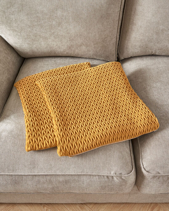 Pair of Velvet Cable Cushion Covers