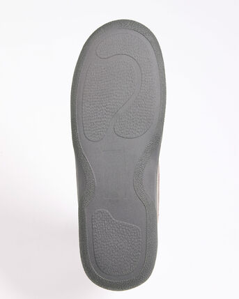Suede Check-Lined Moccasin Slippers