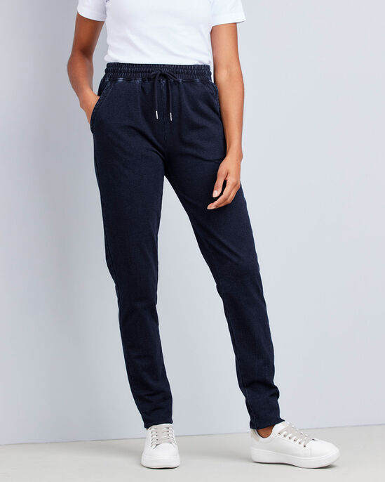Relaxed Jersey Denim Pull-On Joggers
