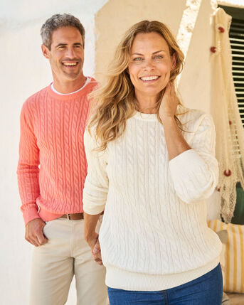 Cotton Cable Crew Neck Jumper