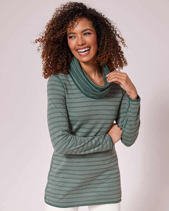 Reversible Long Sleeve Cowl Neck Jersey Top