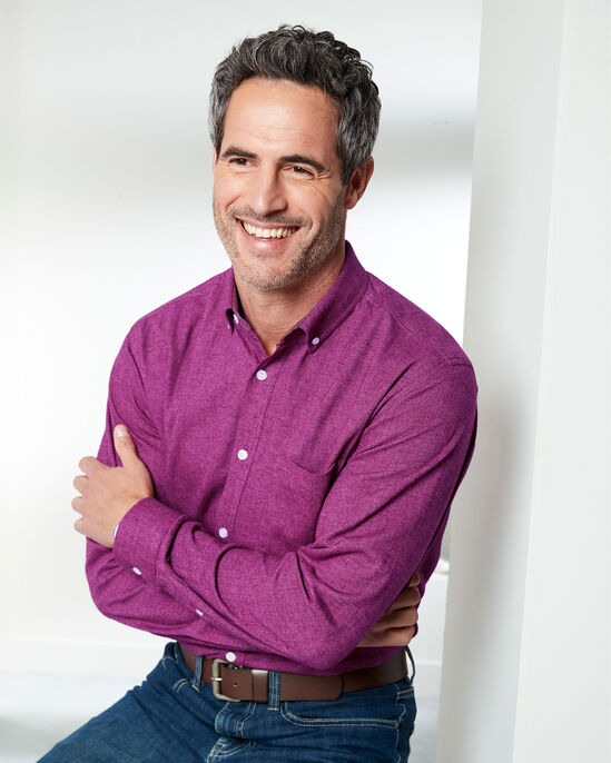 Long Sleeve Herringbone Shirt