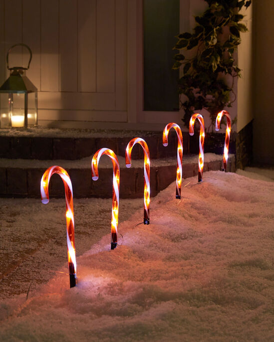 6 Candy Cane Stake Lights 