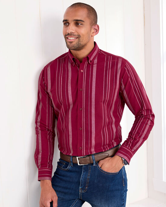 Long Sleeve Winter Weight Patterned Oxford Shirt