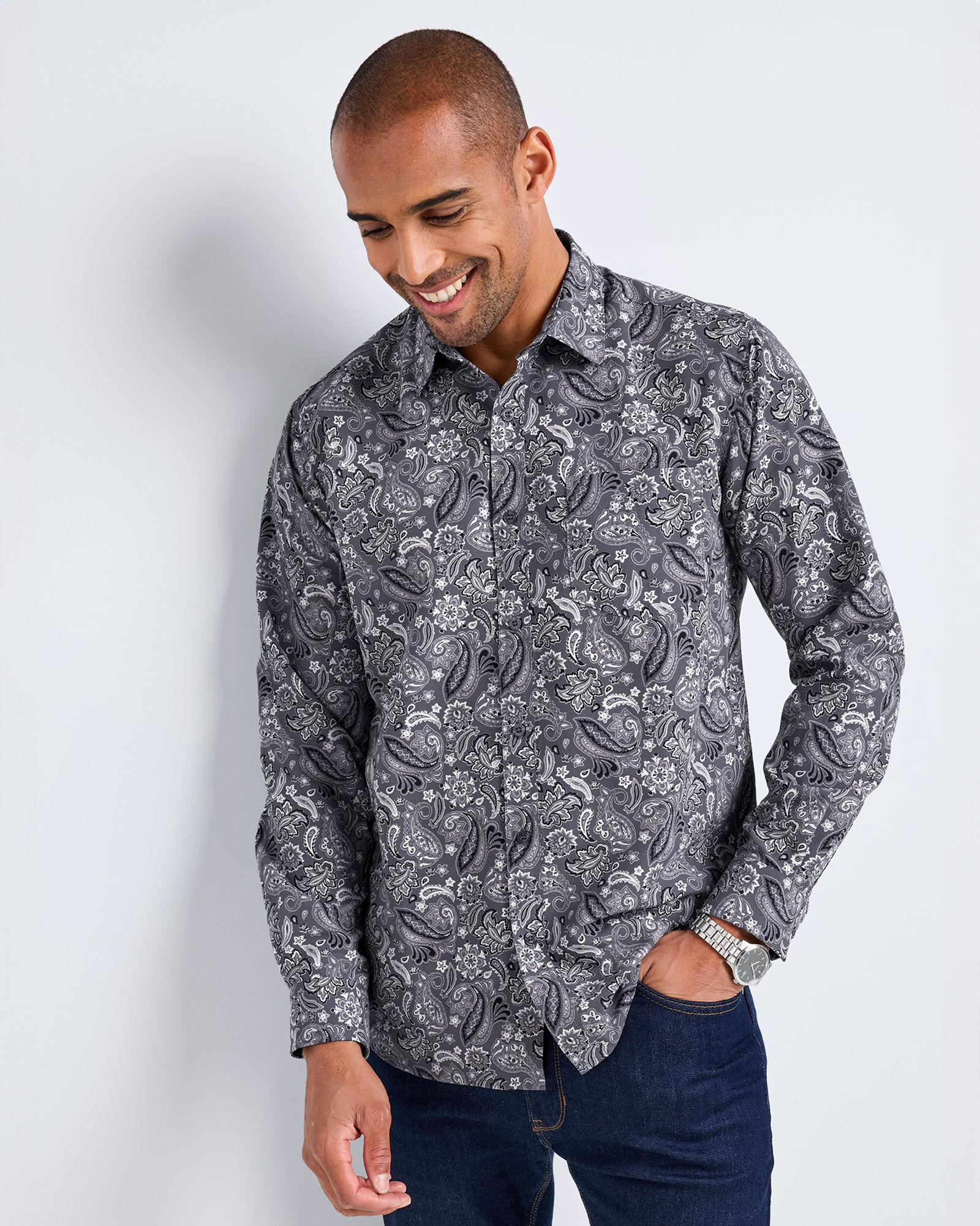 Paisley print dress shirt cheap