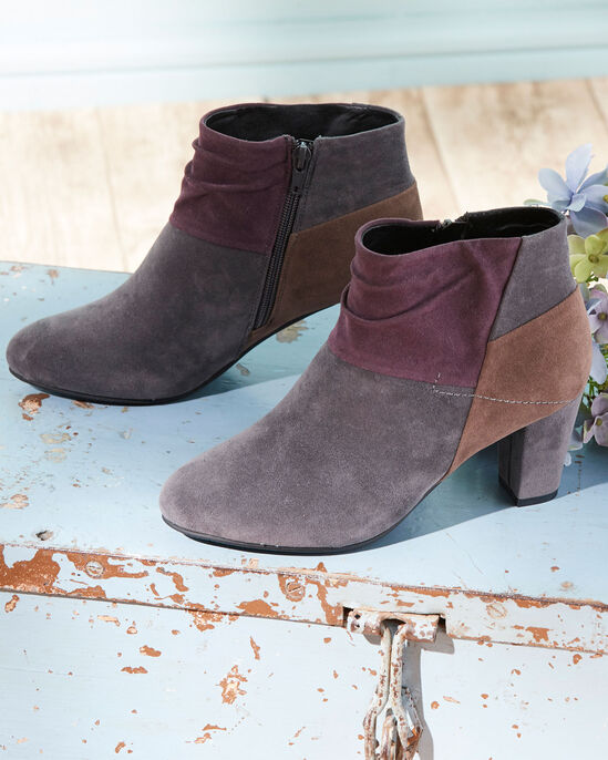 Patchwork Heeled Ankle Boots