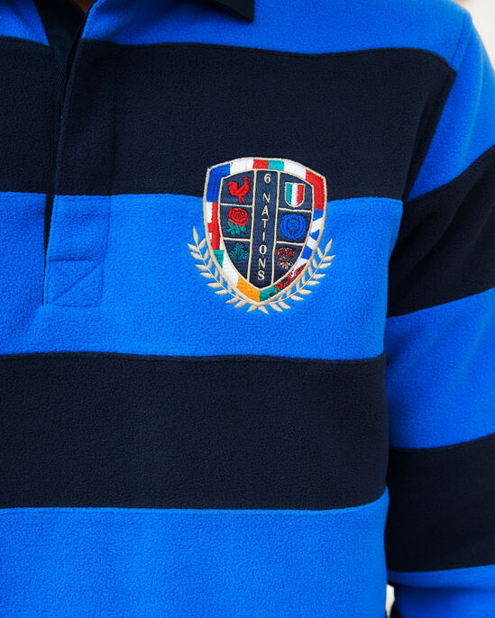6 Nations Long Sleeve Stripe Fleece Rugby Shirt
