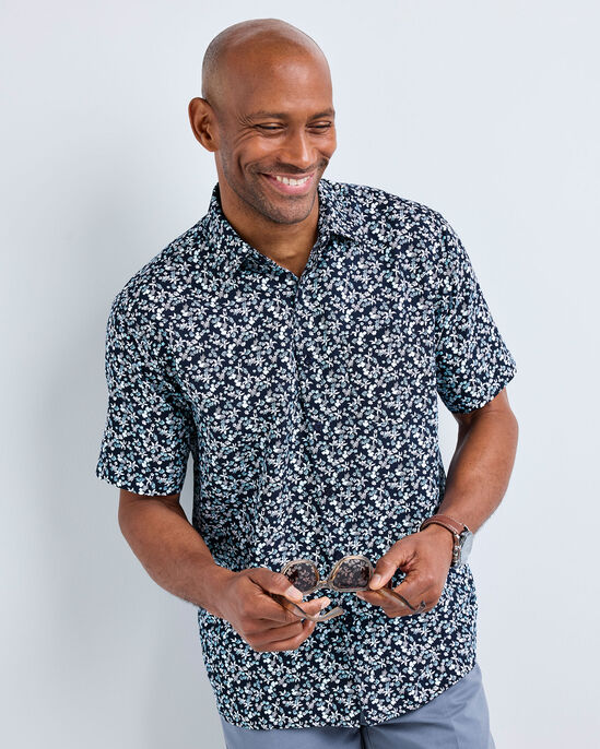 Signature Short Sleeve Soft Touch Ditsy Print Shirt