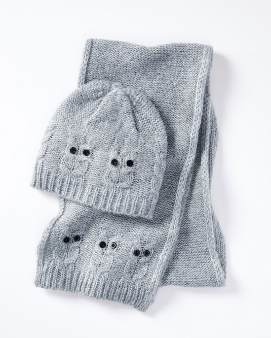 Owl Hat and Scarf Set