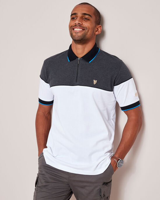 Guinness™ Short Sleeve Zip Neck Polo Shirt