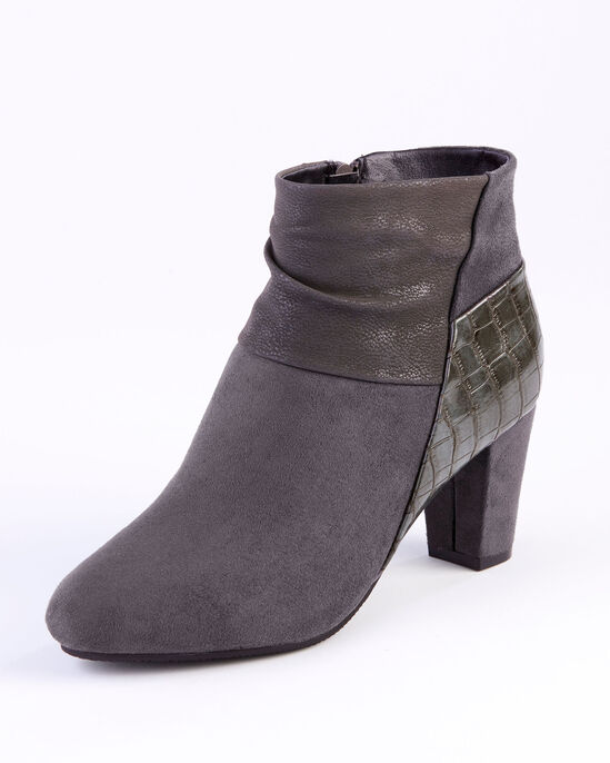 Patchwork Heeled Ankle Boots