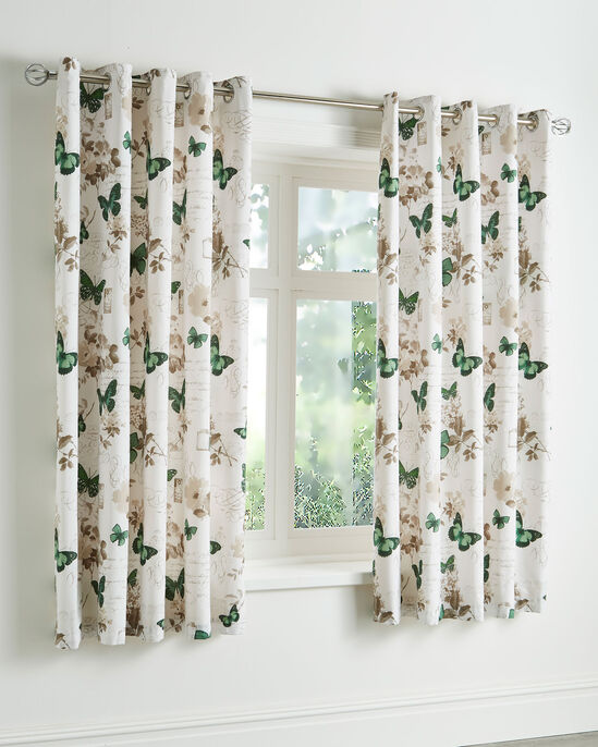 Green Butterfly Eyelet Curtains