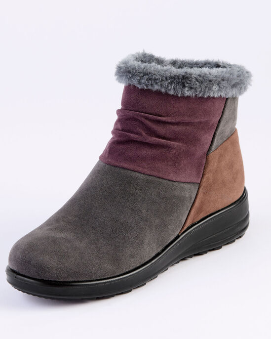 Cosy Lined Patchwork Flexisole Boots