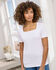 Wrinkle Free Short Sleeve Square Neck Top
