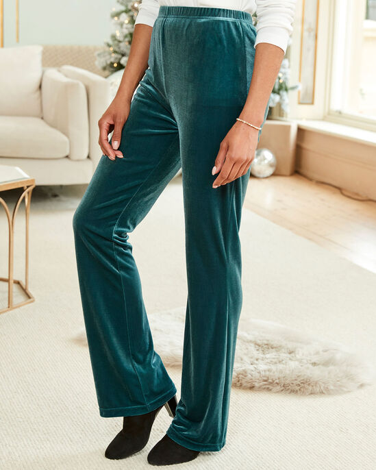 Velour Slim Flare Pull-On Stretch Trousers