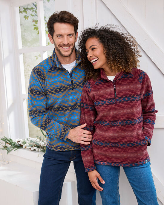 Printed Microfleece Half Zip